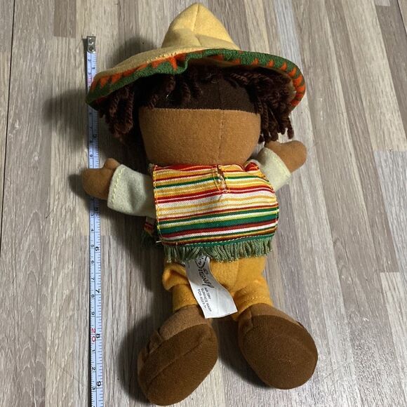 Disney plush it’s a small world doll Mexico Boy with poncho and sombrero euc - Picture 5 of 6